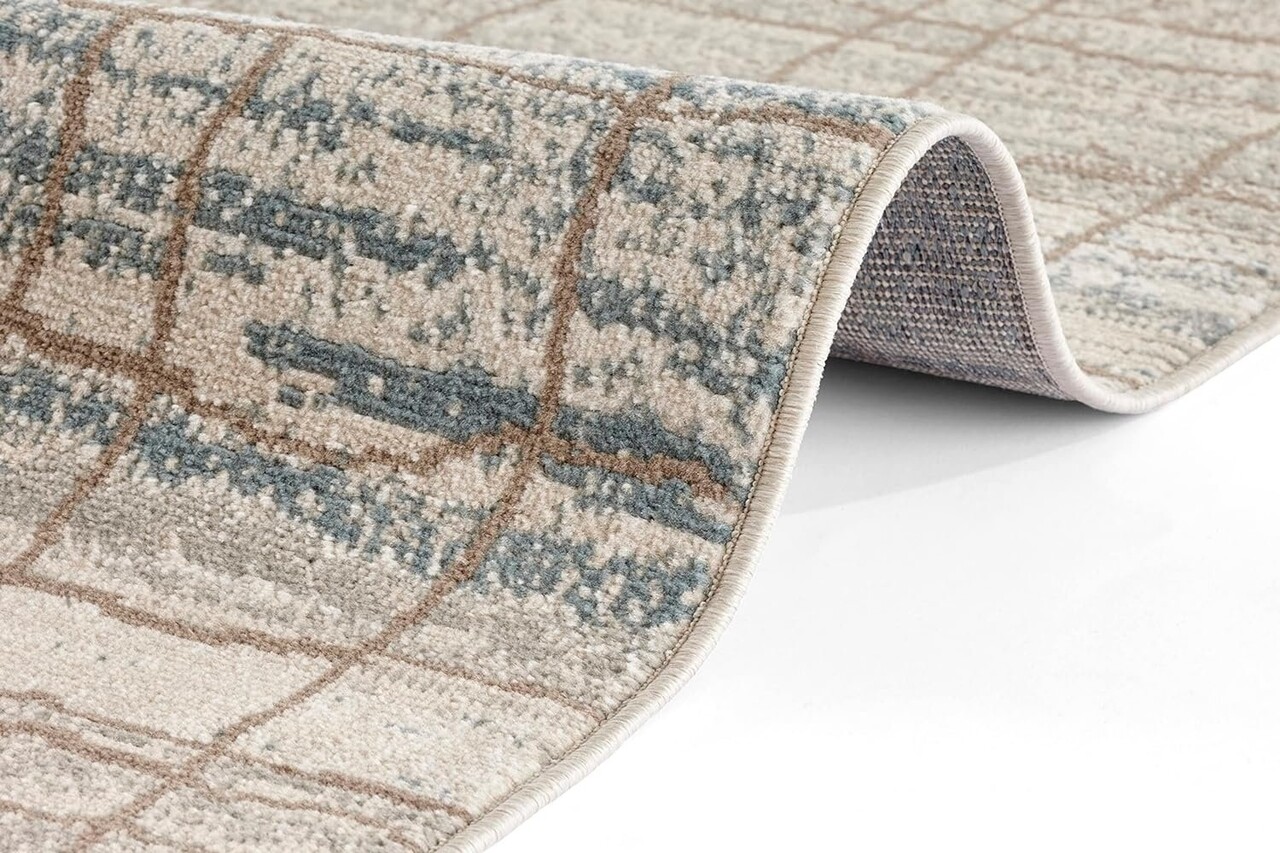 Modern vloerkleed - Jord Crème/Blauw Modern vloerkleed - Jord Crème/Blauw