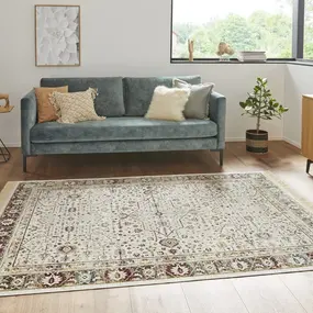Klassiek vloerkleed - Laagpolig - Naveh - Franjes - Beige / Multi