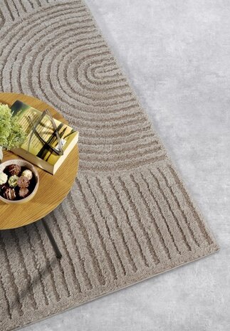 Elle Decoration - Gallery - Hoogpolig vloerkleed - Chappe - Beige