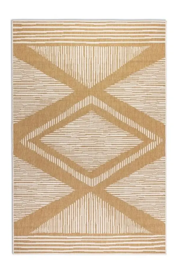 Elle Decoration - Binnen & Buitenkleed - Omkeerbaar - Rhombus - Okergeel Elle Decoration - Binnen & Buitenkleed - Omkeerbaar - Rhombus - Okergeel