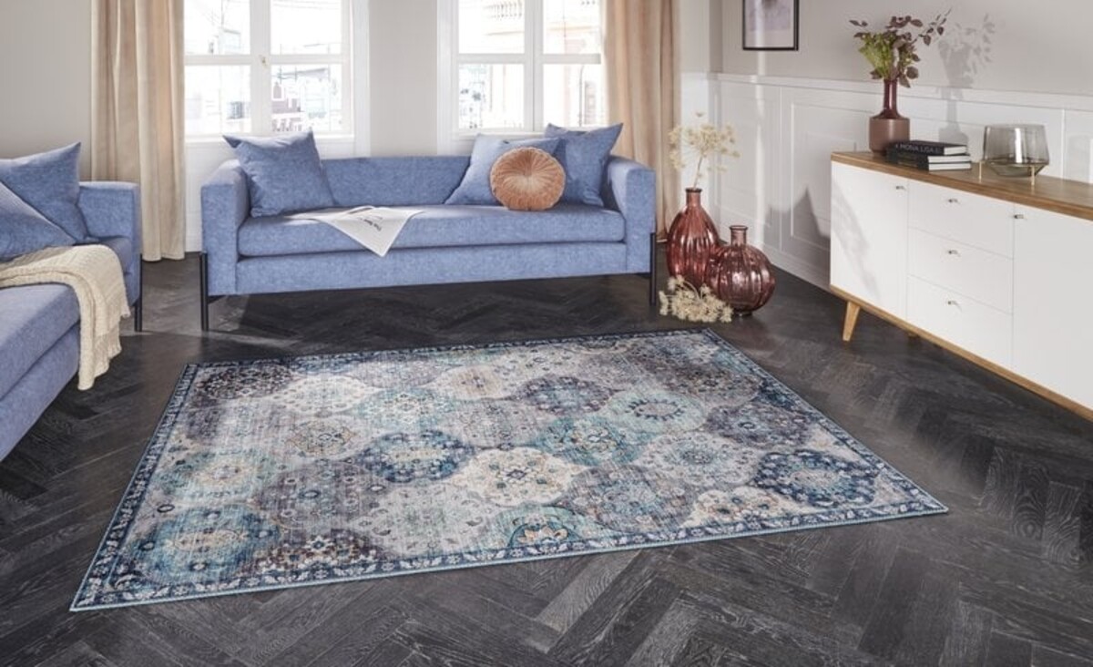 Elle Decoration - Vintage vloerkleed - Ghom - Klassiek - Denim Blauw