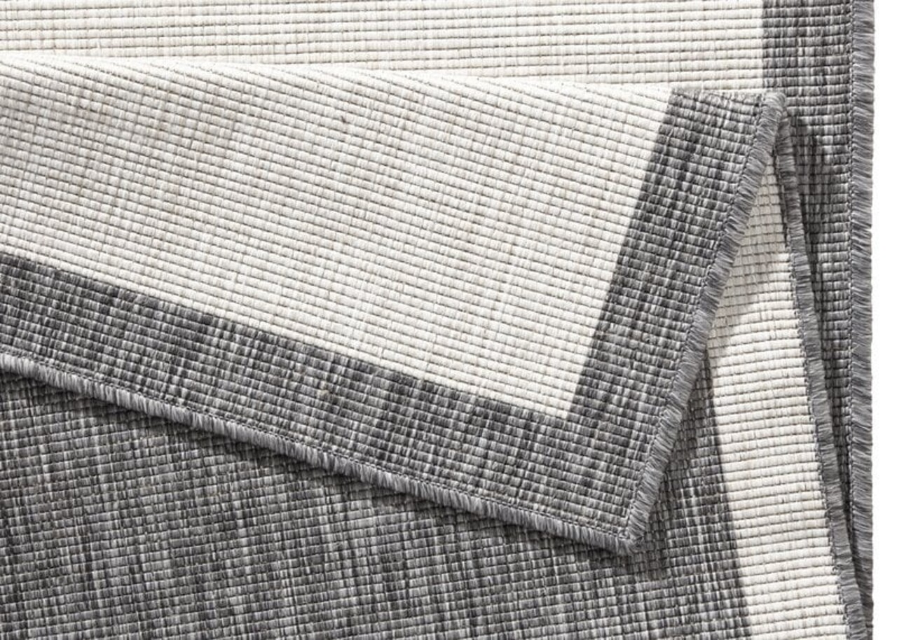 Omkeerbaar vloerkleed - Binnen & Buitenkleed Panama- Grijs / Crème Omkeerbaar vloerkleed - Binnen & Buitenkleed Panama- Grijs / Crème