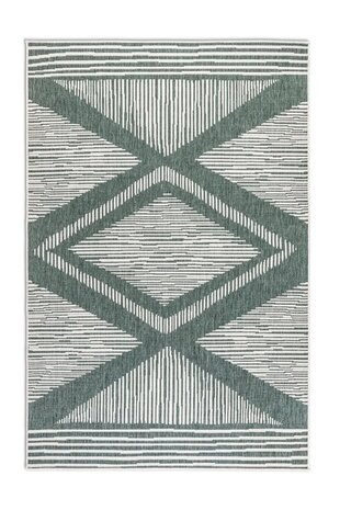 Elle Decoration - Binnen & Buitenkleed - Omkeerbaar - Rhombus - Groen