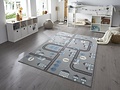 Kindervloerkleed - Adventures Stad Design Grijs/Blauw