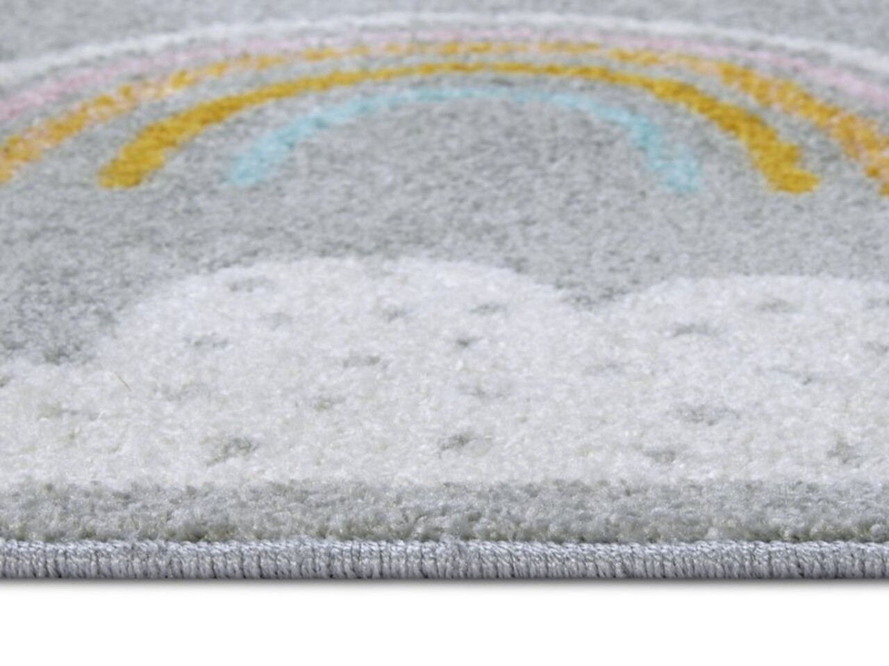 Kindervloerkleed - Adventures Regenboog En Wolken Grijs/Multicolor Kindervloerkleed - Adventures Regenboog En Wolken Grijs/Multicolor