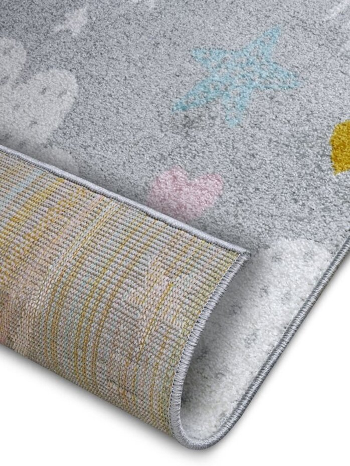 Kindervloerkleed - Adventures Regenboog En Wolken Grijs/Multicolor Kindervloerkleed - Adventures Regenboog En Wolken Grijs/Multicolor