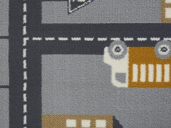 Kindervloerkleed - Adventures Stad Design Grijs/Geel