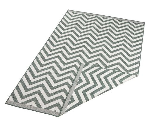 Binnen & Buitenkleed Omkeerbaar - Palma Groen/Crème