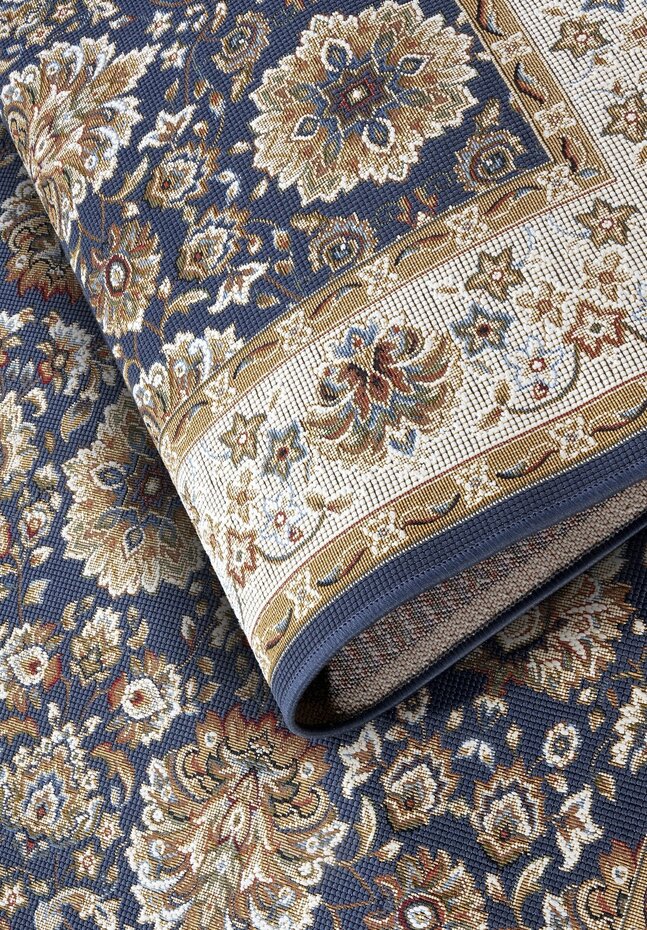 Vintage binnen- en buitenkleed - Nicolas Blauw/Crème Vintage binnen- en buitenkleed - Nicolas Blauw/Crème