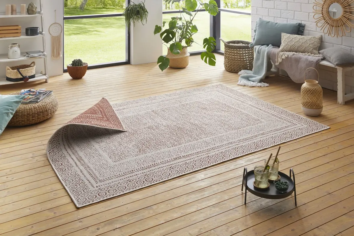 Omkeerbaar Binnen - En Buitenkleed - Vintage Retro Terra