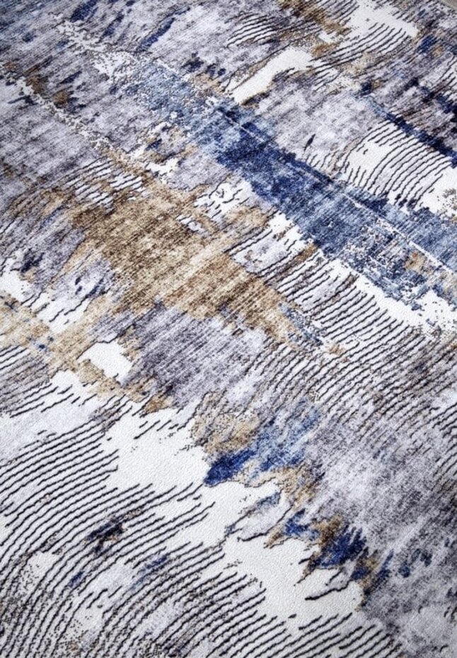Elle Decoration - Imagination - Laagpolig vloerkleed - Malard - Blauw / Beige