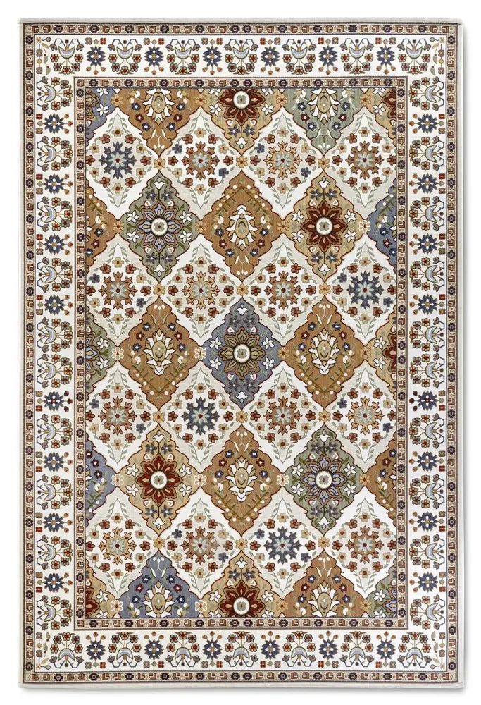 Vintage binnen- en buitenkleed - Domenique Crème/Kleurrijk