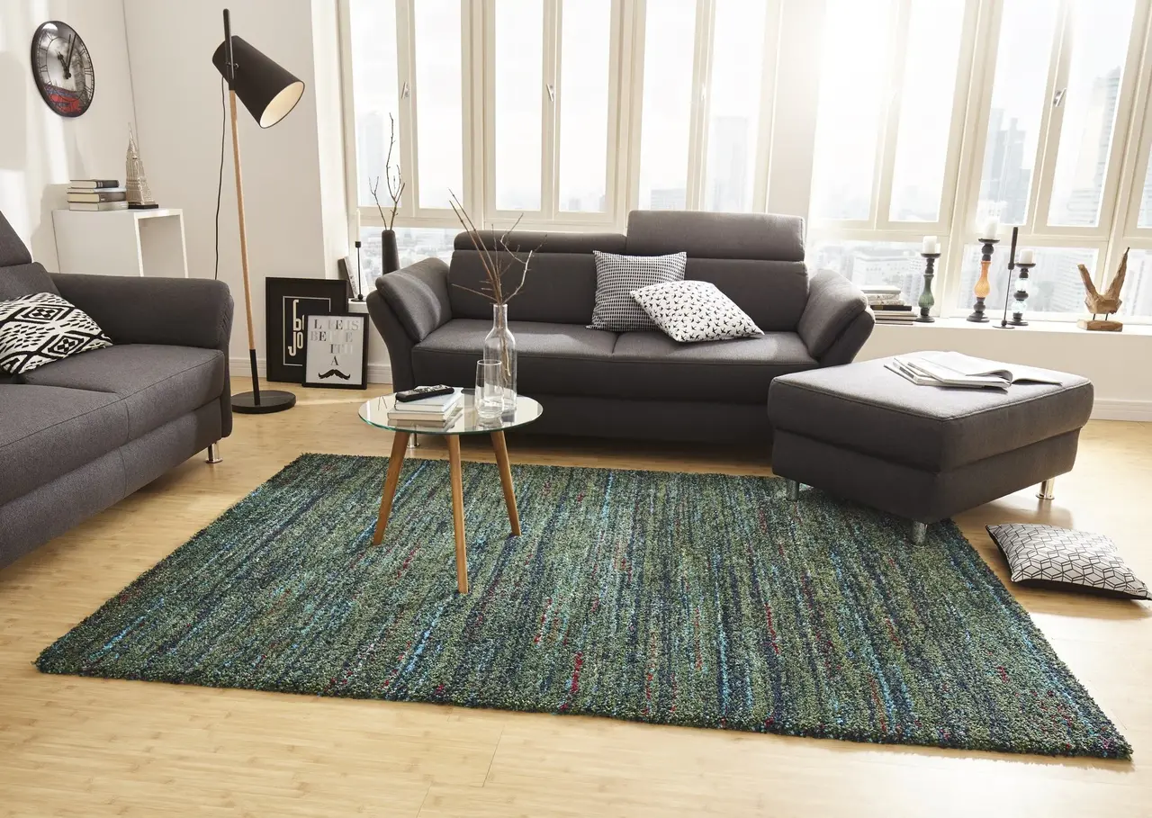 Hoogpolig vloerkleed - Nomadic Chic Groen/Blauw Hoogpolig vloerkleed - Nomadic Chic Groen/Blauw