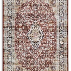 Freundin Home Collection - Asya Laagpolig Vintage vloerkleed - Rood / Blauw Freundin Home Collection - Asya Laagpolig Vintage vloerkleed - Rood / Blauw