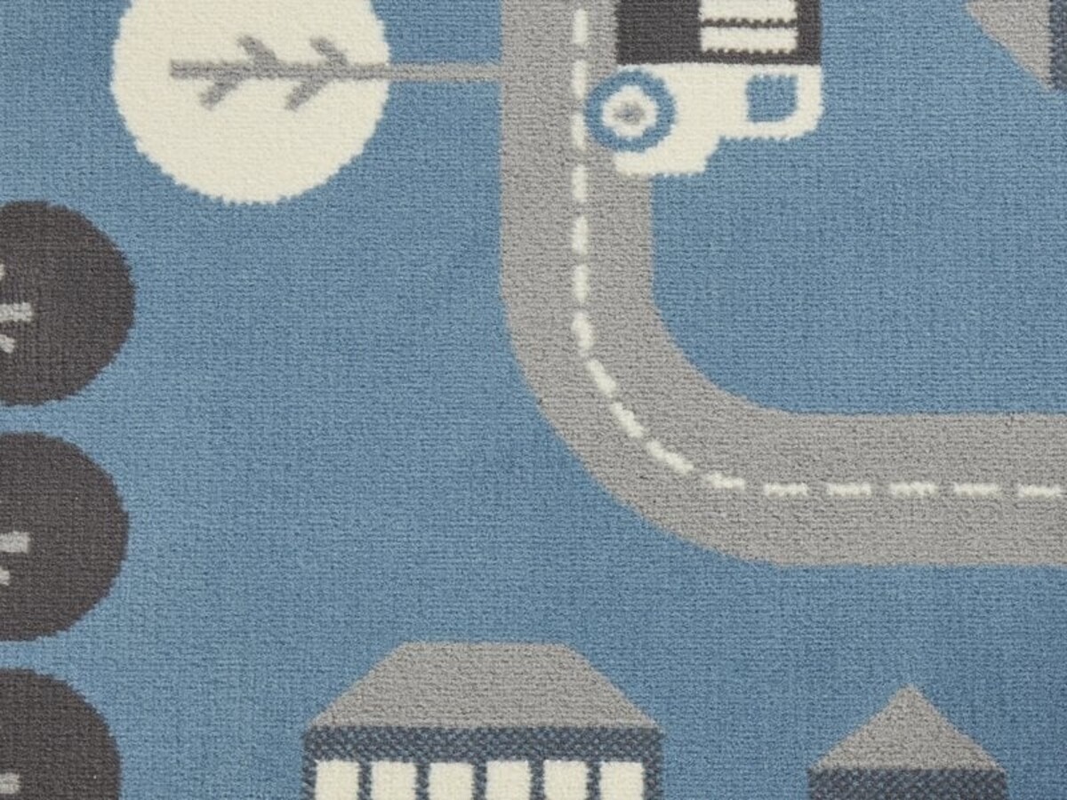 Kindervloerkleed - Adventures Stad Design Blauw