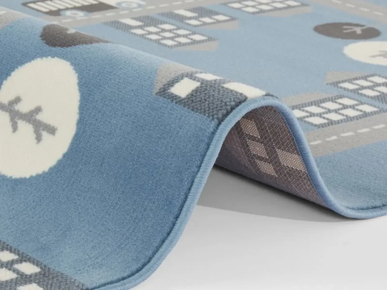 Kindervloerkleed - Adventures Stad Design Blauw Kindervloerkleed - Adventures Stad Design Blauw
