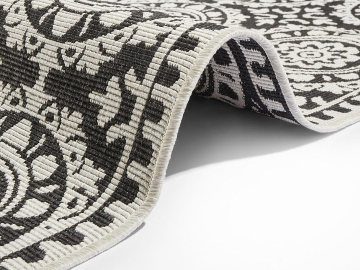 Binnen & Buitenkleed Loper - Jardin Zwart/Crème Binnen & Buitenkleed Loper - Jardin Zwart/Crème