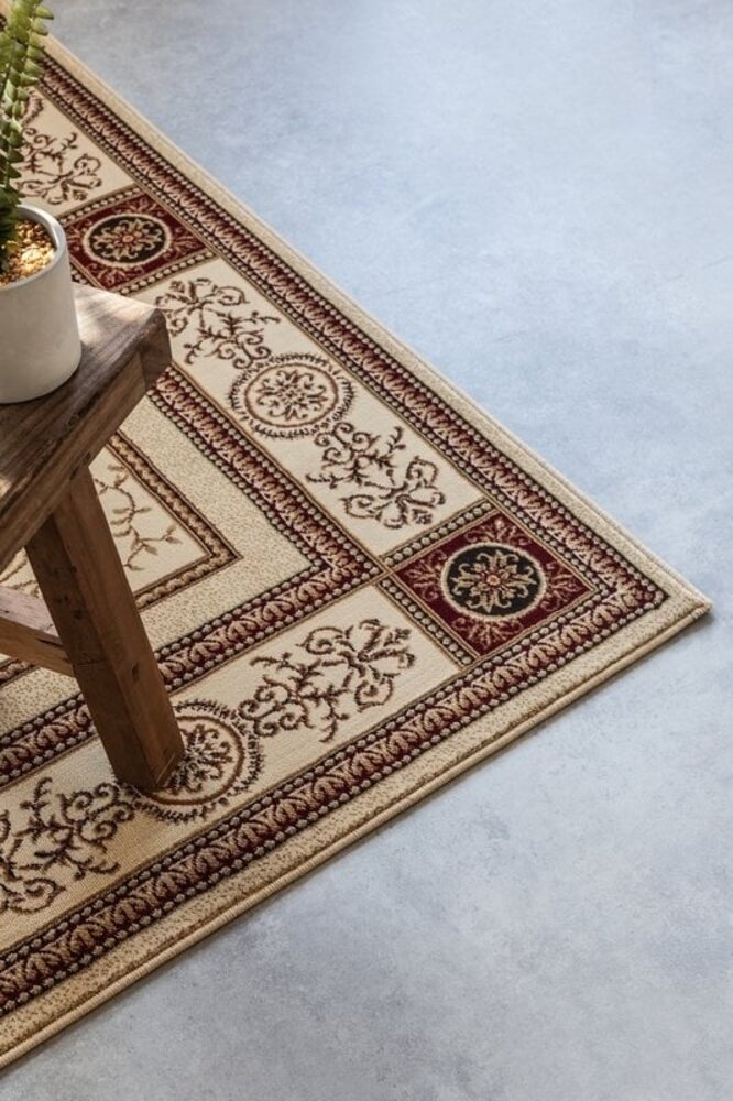 Klassiek vloerkleed - Herat Guzara Crème/Bruin Klassiek vloerkleed - Herat Guzara Crème/Bruin