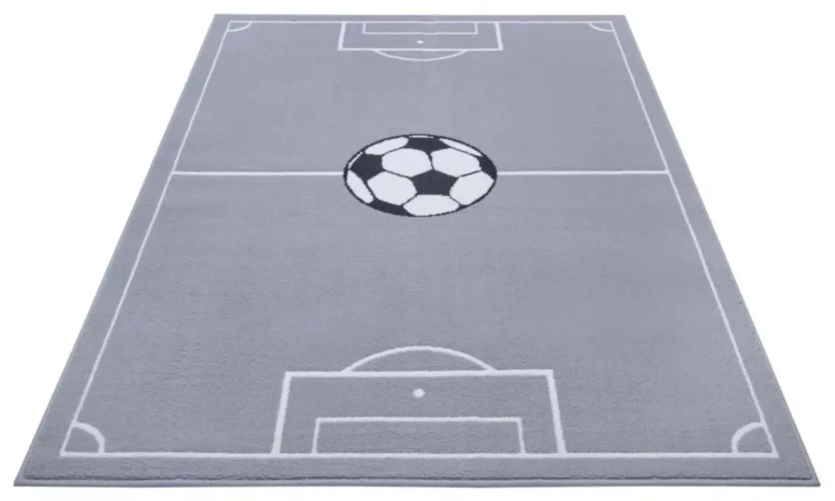 Kindervloerkleed - Voetbalveld Grijs Kindervloerkleed - Voetbalveld Grijs