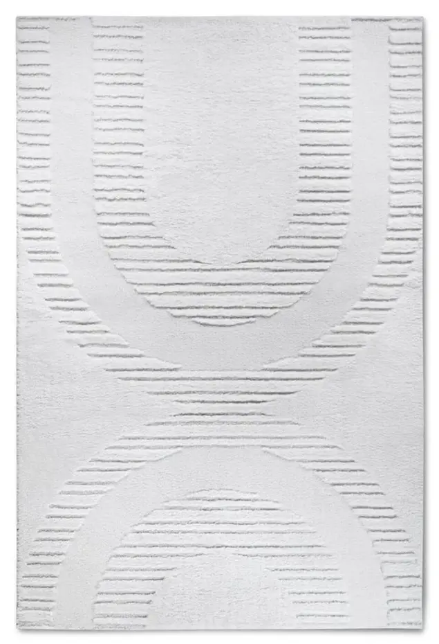 Elle Decoration - Gallery - Hoogpolig vloerkleed - Bartoux - Crème Wit