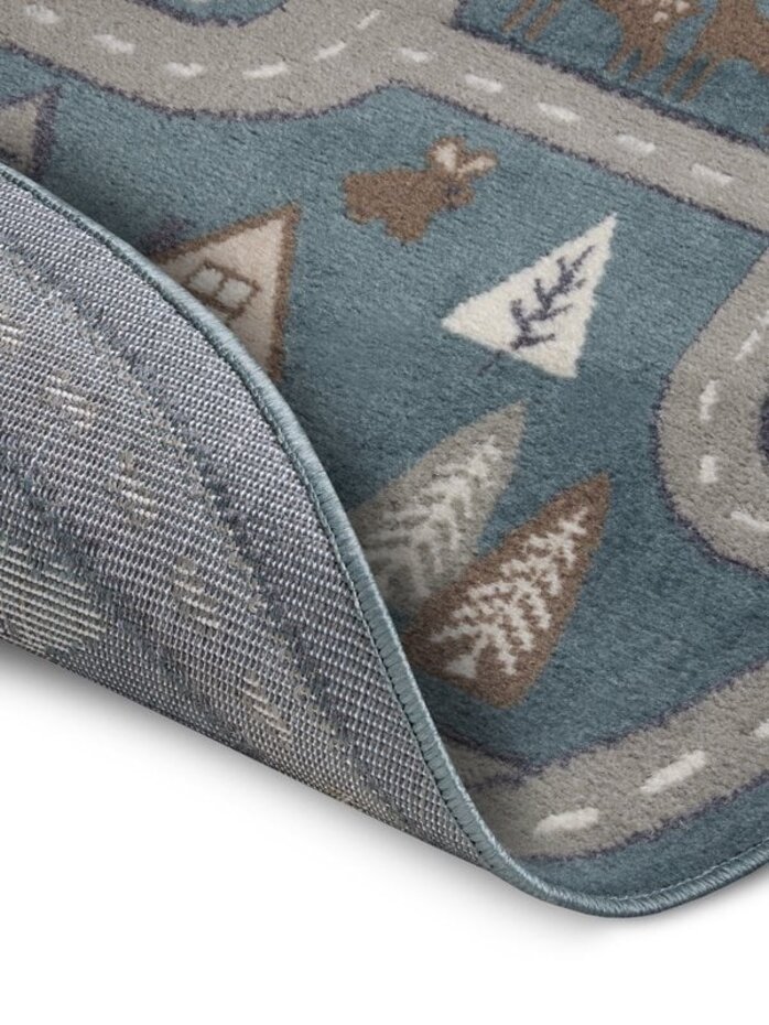 Rond Kindervloerkleed - Adventures Straten Groen/Grijs Rond Kindervloerkleed - Adventures Straten Groen/Grijs