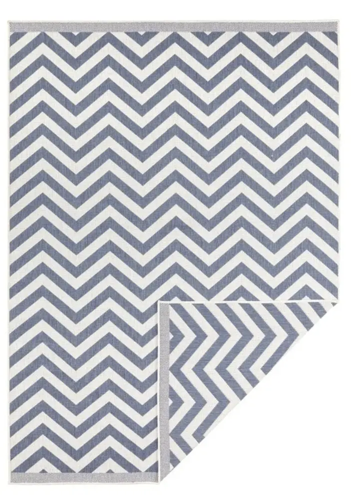 Binnen & Buitenkleed Omkeerbaar - Palma Blauw/Crème Binnen & Buitenkleed Omkeerbaar - Palma Blauw/Crème