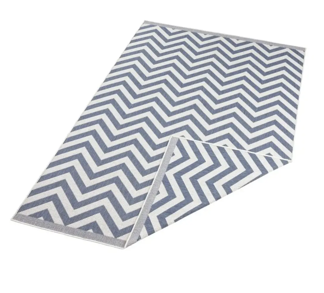 Binnen & Buitenkleed Omkeerbaar - Palma Blauw/Crème Binnen & Buitenkleed Omkeerbaar - Palma Blauw/Crème