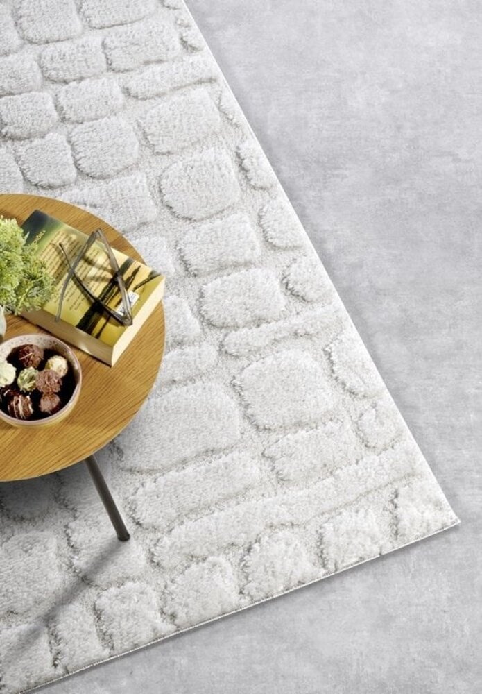 Elle Decoration - Gallery - Hoogpolig vloerkleed - Artistique - Crème Wit