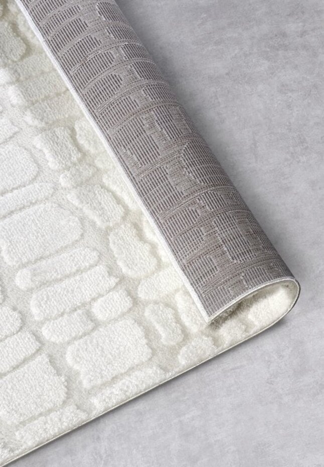 Elle Decoration - Gallery - Hoogpolig vloerkleed - Artistique - Crème Wit