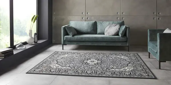Klassiek vloerkleed - Laagpolig - Isfahan - Donkergrijs