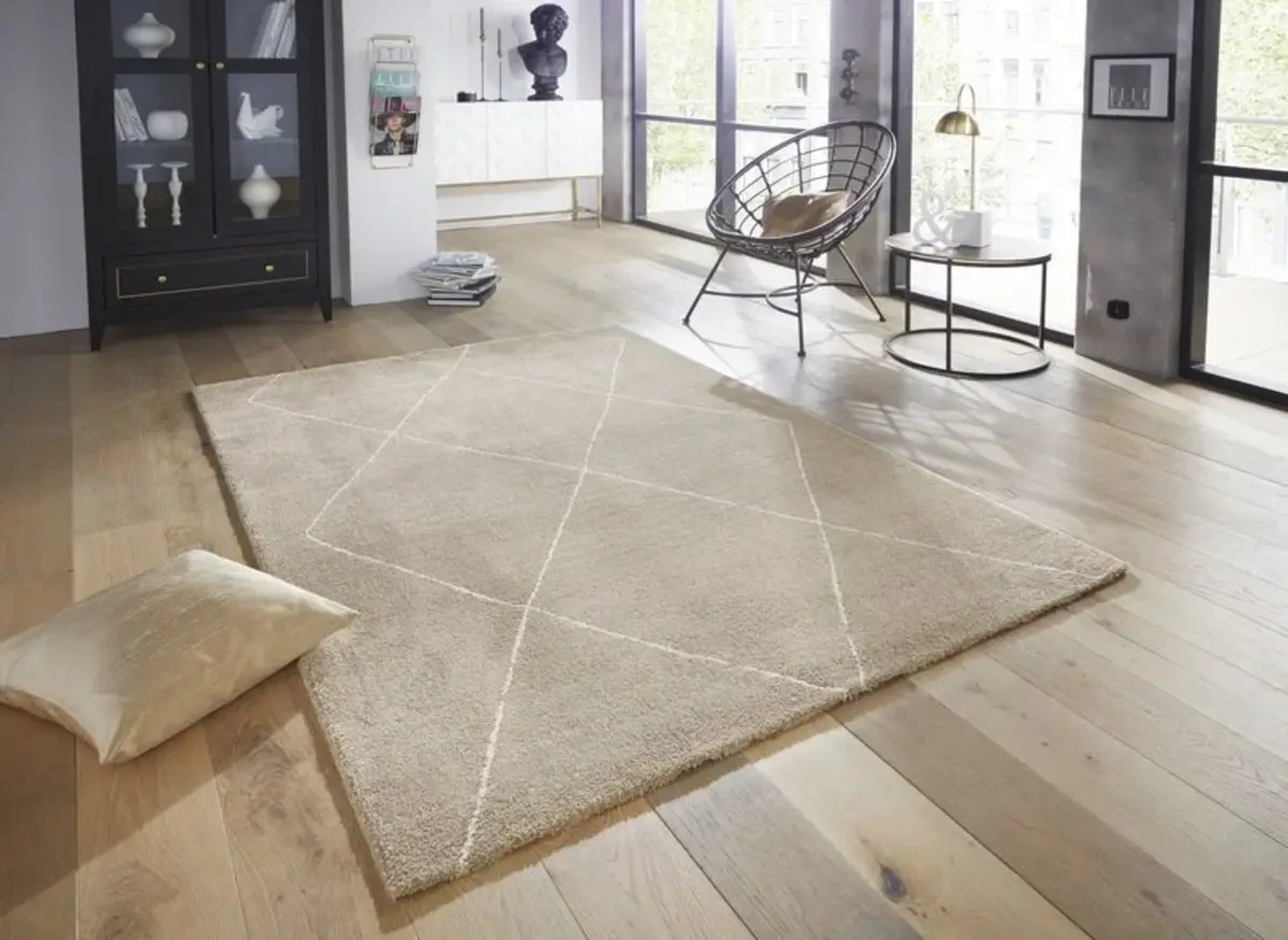 Elle Decoration - Modern Design vloerkleed - Laagpolig - Geruit - Beige
