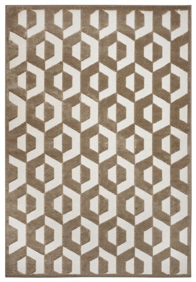 Modern vloerkleed - Hexa Crème/Bruin Modern vloerkleed - Hexa Crème/Bruin