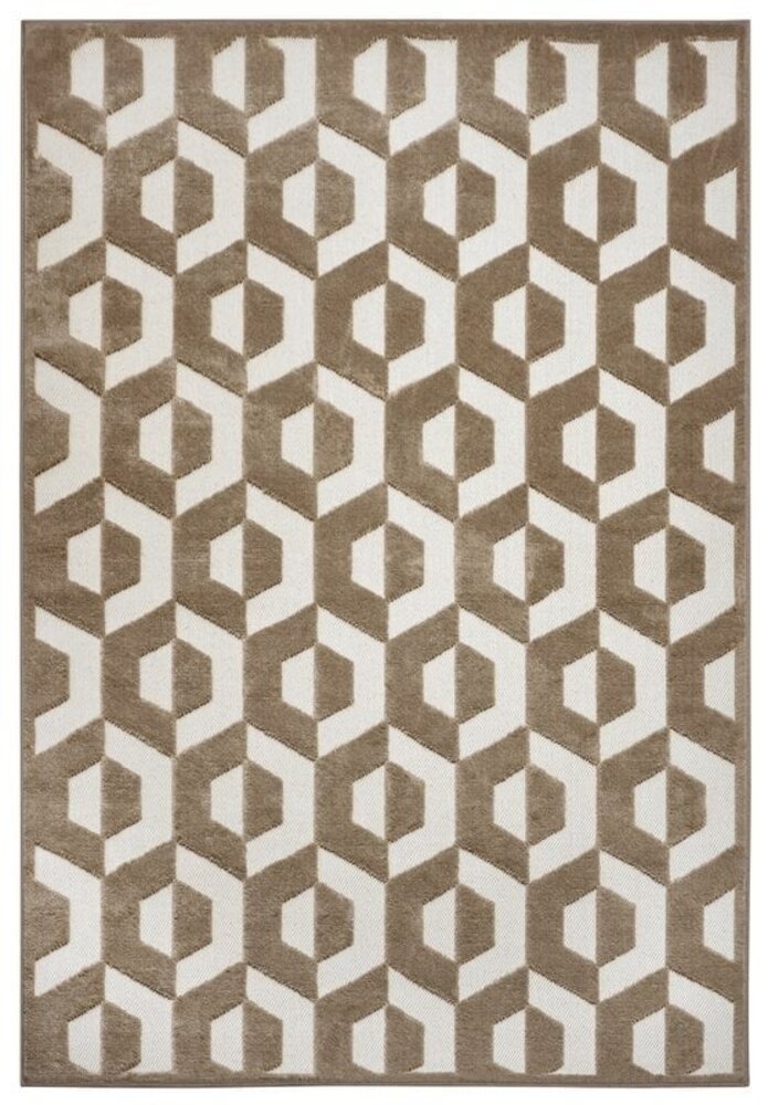 Modern vloerkleed - Hexa Crème/Bruin Modern vloerkleed - Hexa Crème/Bruin