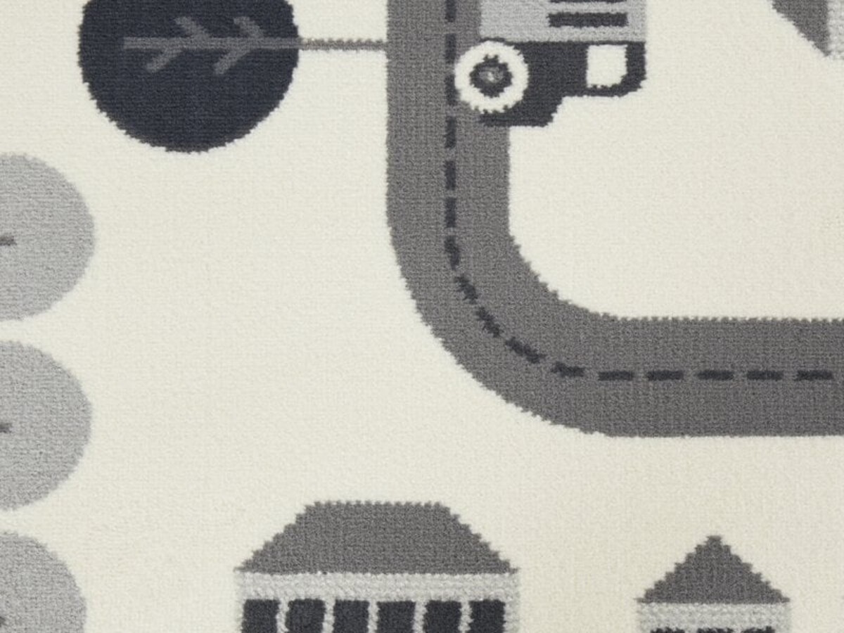 Kindervloerkleed - Adventures Stad Design Crème/Grijs