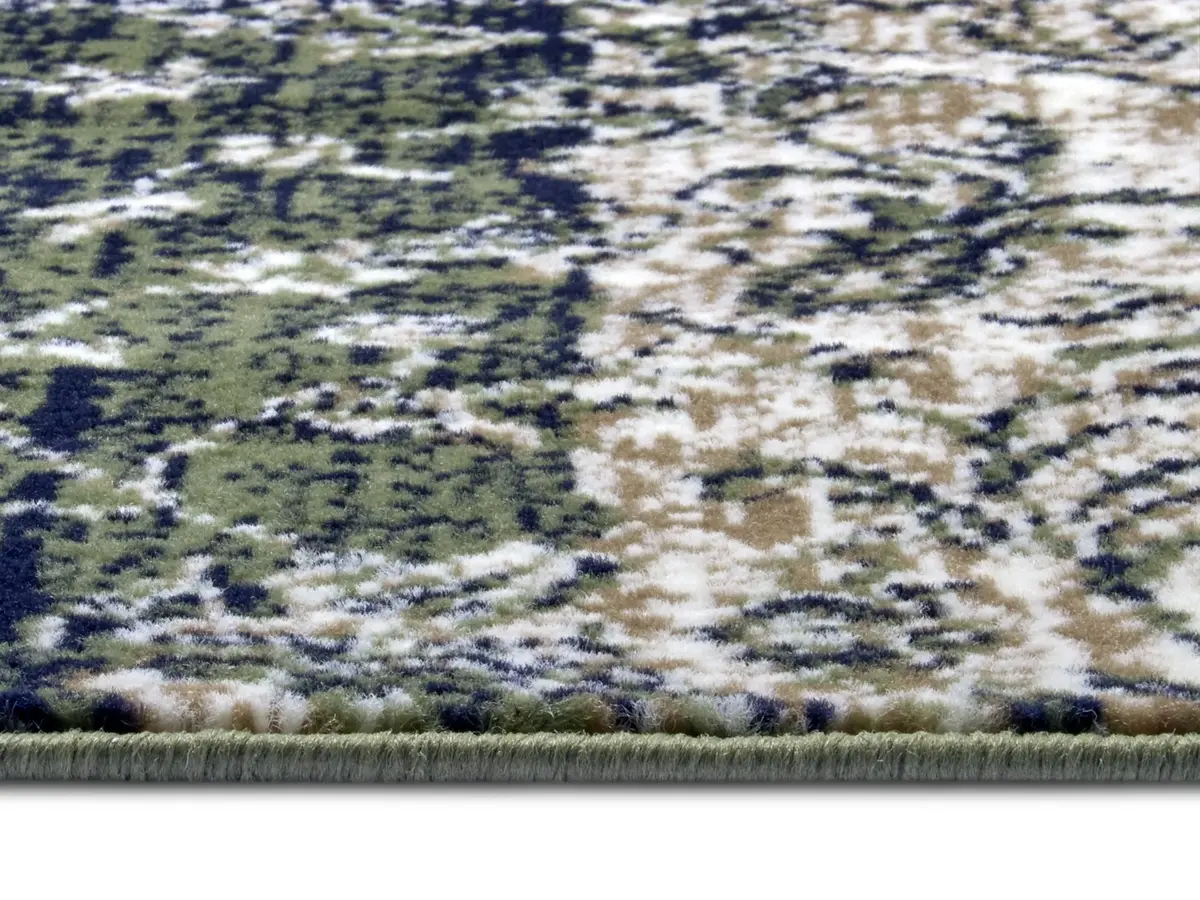 Vintage Patchwork Laagpolig vloerkleed - Kirie - Groen