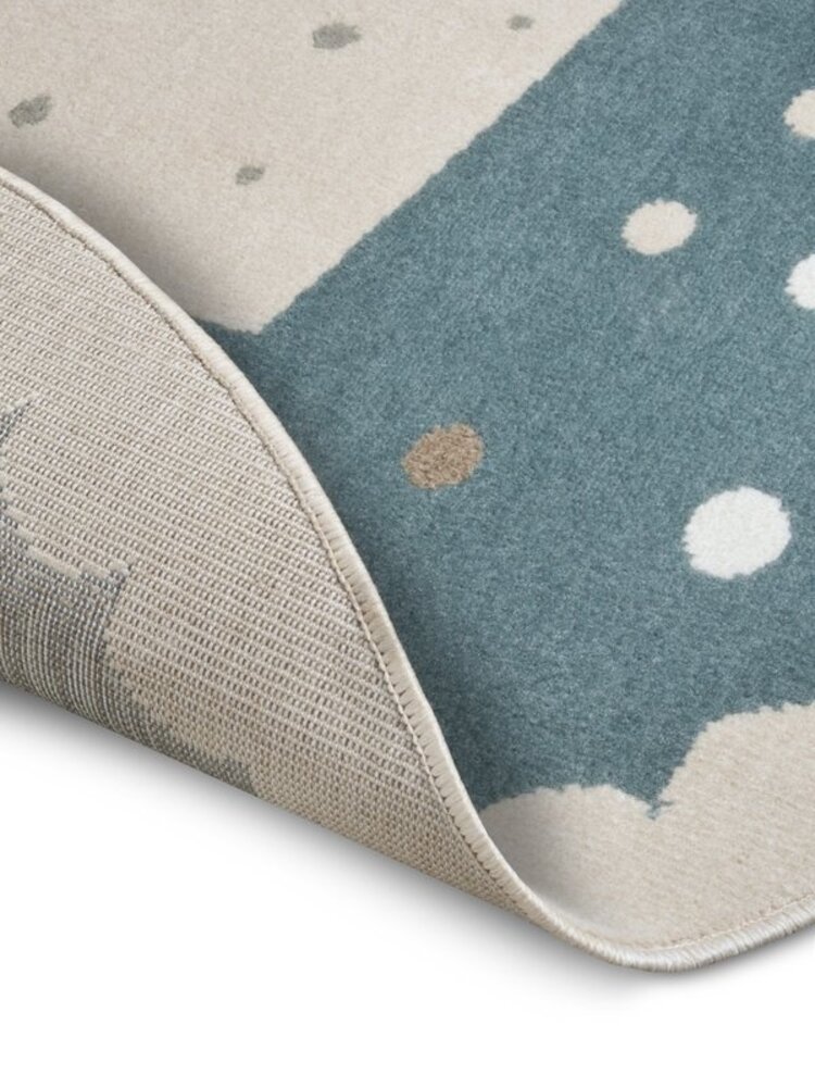 Kindervloerkleed - Adventures Kroon Blauw/Crème Kindervloerkleed - Adventures Kroon Blauw/Crème