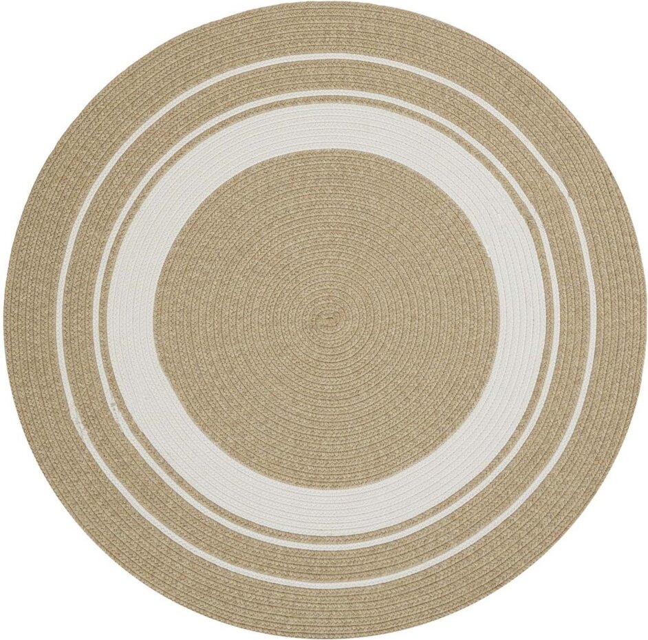 Rond Binnen- En Buitenkleed - Trenzado Beige/Crème Rond Binnen- En Buitenkleed - Trenzado Beige/Crème