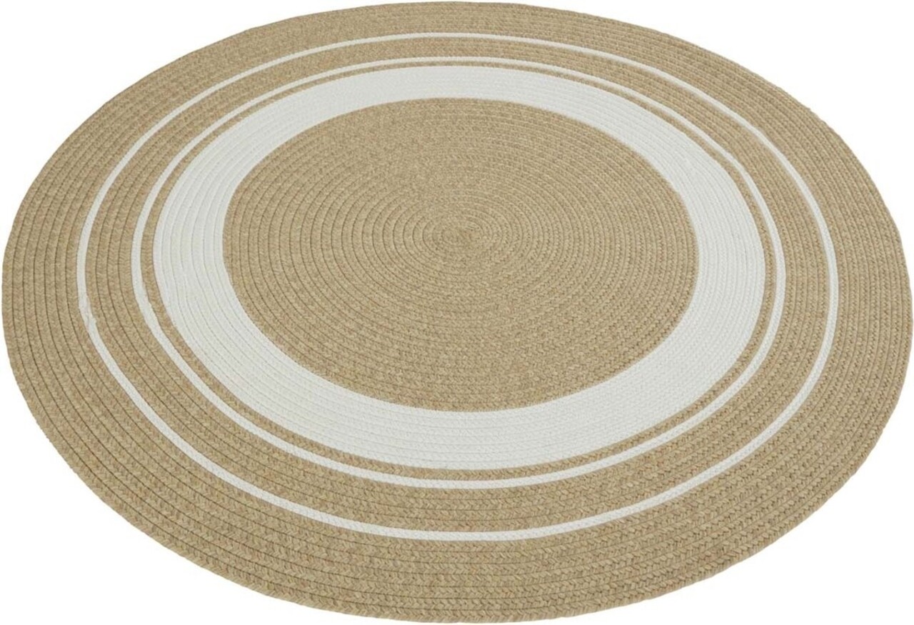 Rond Binnen- En Buitenkleed - Trenzado Beige/Crème Rond Binnen- En Buitenkleed - Trenzado Beige/Crème