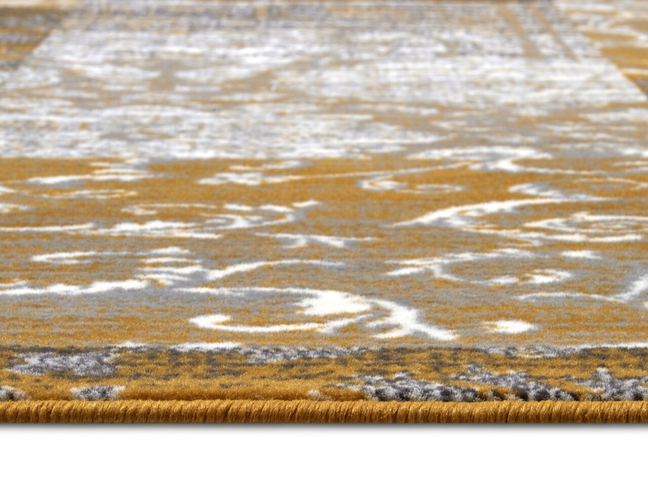 Vintage Patchwork Laagpolig vloerkleed - Gloria - Mosterd Vintage Patchwork Laagpolig vloerkleed - Gloria - Mosterd