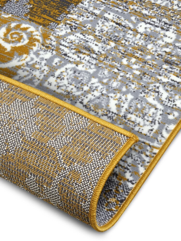 Vintage Patchwork Laagpolig vloerkleed - Gloria - Mosterd Vintage Patchwork Laagpolig vloerkleed - Gloria - Mosterd