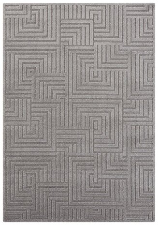 Elle Decoration - Modern Design vloerkleed - Zacht Laagpolig - 3D Effect - Grijs