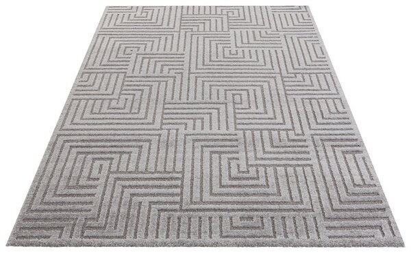 Elle Decoration - Modern Design vloerkleed - Zacht Laagpolig - 3D Effect - Grijs