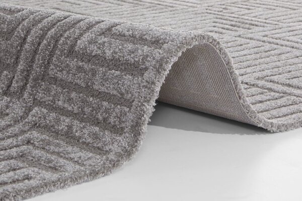 Elle Decoration - Modern Design vloerkleed - Zacht Laagpolig - 3D Effect - Grijs