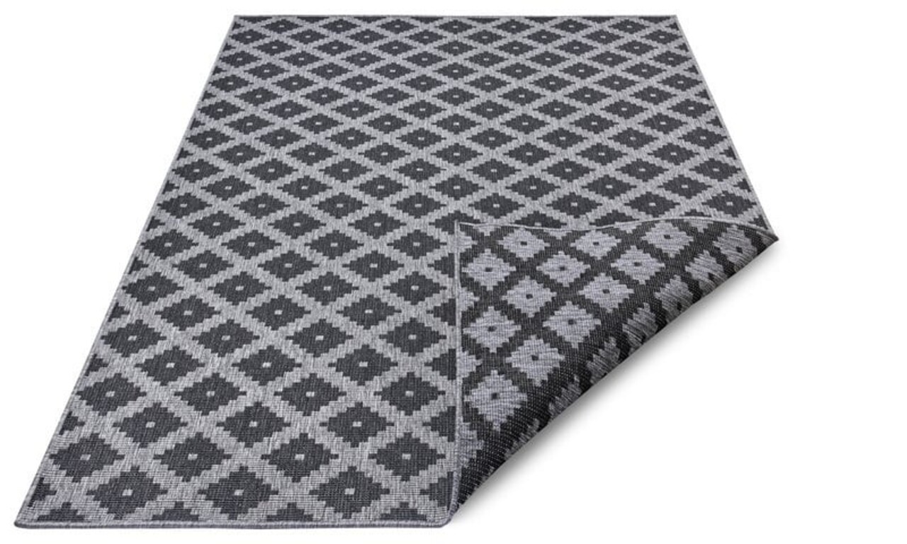 Binnen & Buiten Omkeerbaar vloerkleed - Nizza Grijs/Antraciet Binnen & Buiten Omkeerbaar vloerkleed - Nizza Grijs/Antraciet