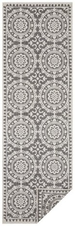 Binnen & Buitenkleed Loper - Jardin Grijs/Crème