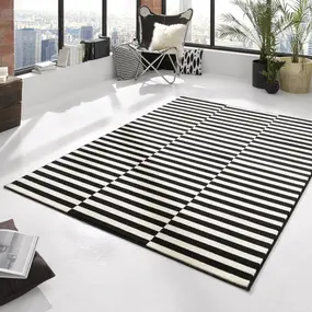 Design vloerkleed - Gloria - Zwart/Crème