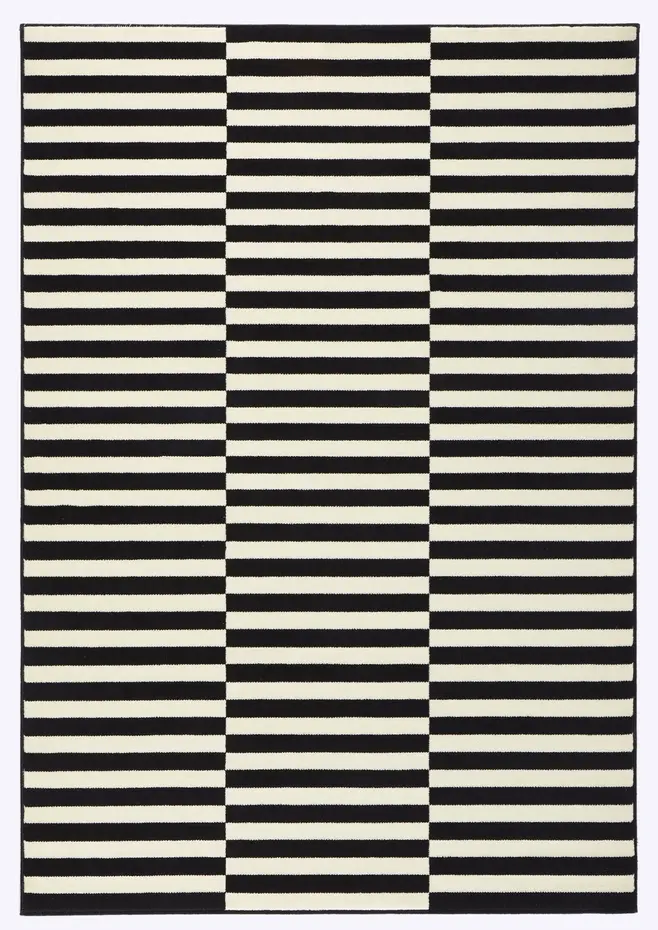 Design vloerkleed - Gloria - Zwart/Crème
