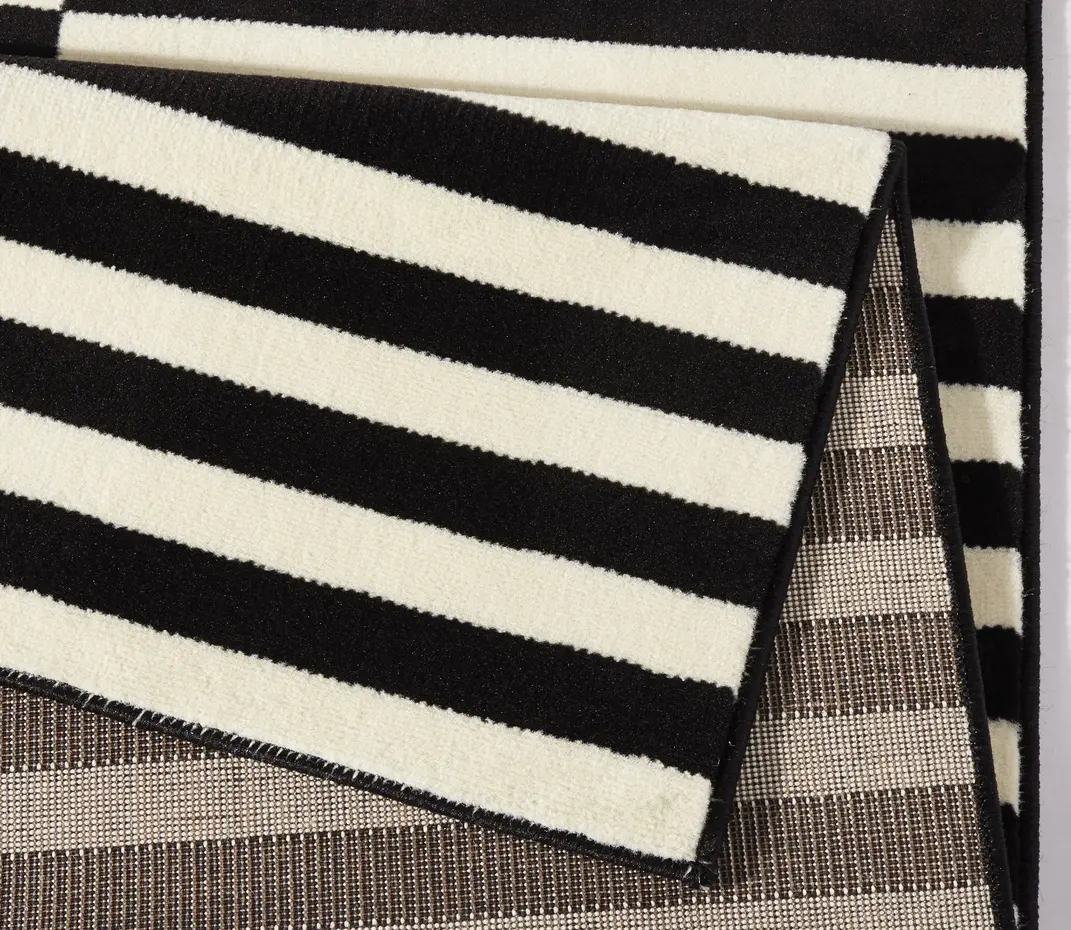 Design vloerkleed - Gloria - Zwart/Crème