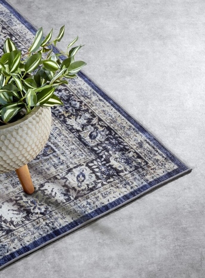 Freundin Home Collection - Asya Laagpolig Vintage vloerkleed - Donkerblauw / Crème Freundin Home Collection - Asya Laagpolig Vintage vloerkleed - Donkerblauw / Crème