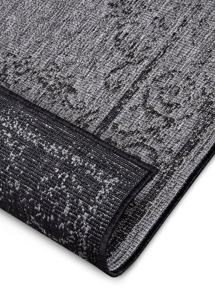 Vintage Binnen & Buitenkleed Omkeerbaar - Cebu Grijs/Antraciet